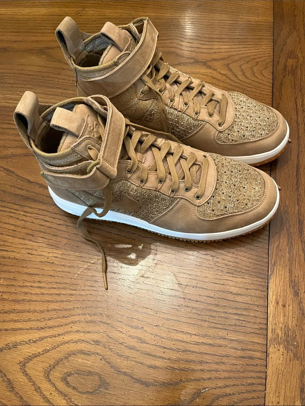 Nike Lunar Force 1 Flyknit Workboots in flax, size 13